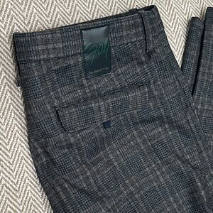 Sophisticated Men’s Alberto Golf Charcoal Plaid Dress Pants